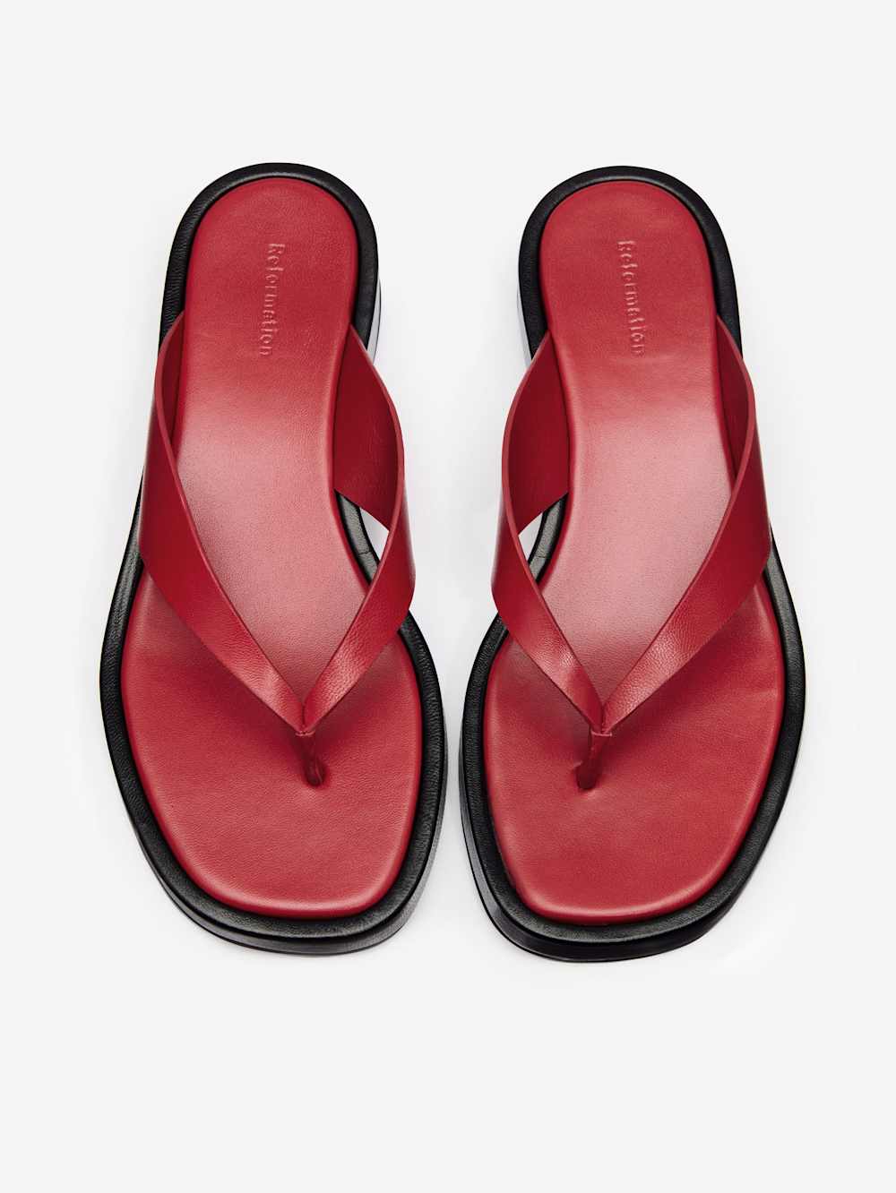 Reformation Eden Platform Thong - Scarlet Black
