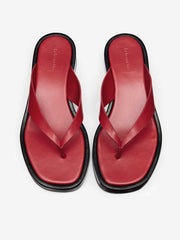 Reformation Eden Platform Thong - Scarlet Black