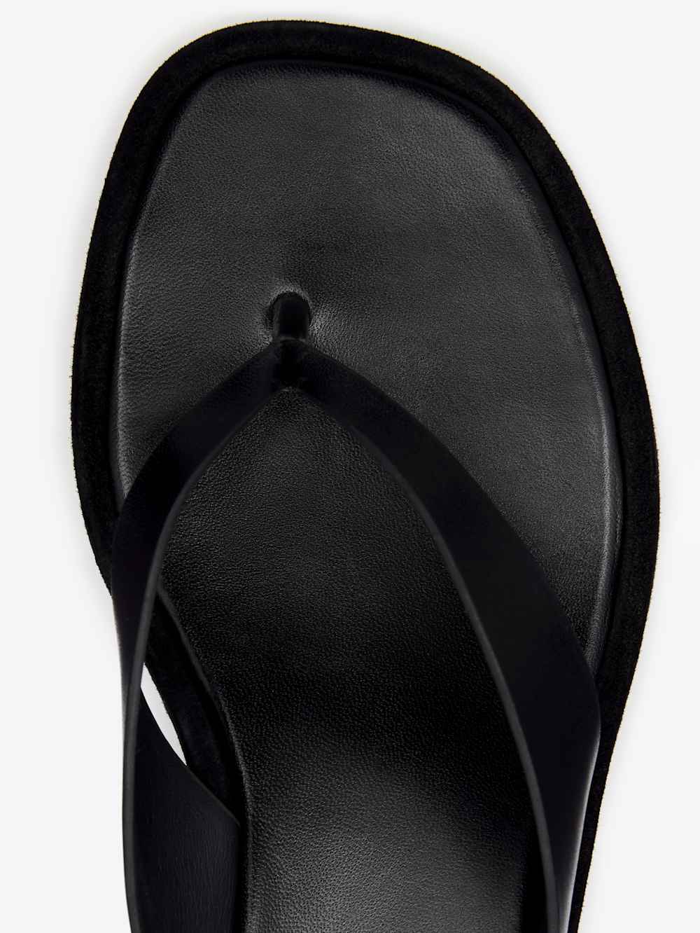 Reformation Eden Platform Thong - Black Suede Leather