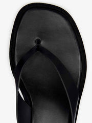 Reformation Eden Platform Thong - Black Suede Leather