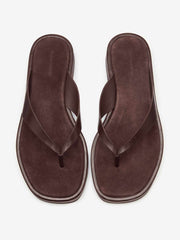 Reformation Eden Platform Thong - Espresso Leather Suede