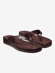 Reformation Eden Platform Thong - Espresso Leather Suede
