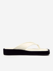 Reformation Eden Platform Thong - White Black