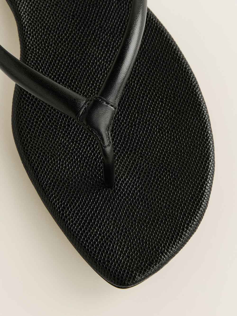 Reformation Onyx Thong Sandal - Black Snake