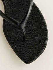 Reformation Onyx Thong Sandal - Black Snake