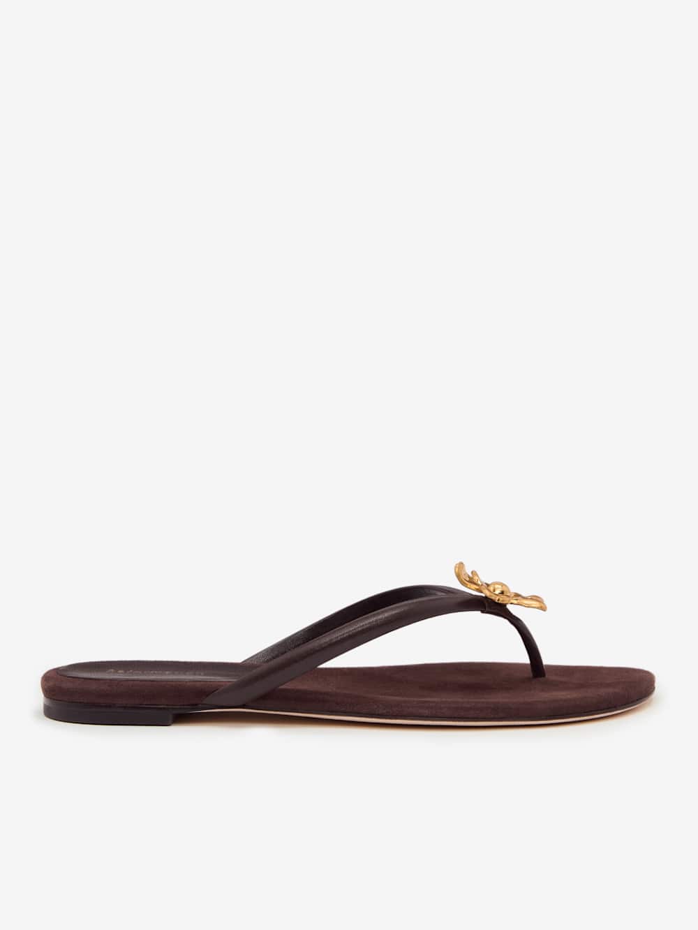 Reformation Onyx Thong Sandal - Espresso Suede Flower
