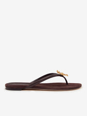 Reformation Onyx Thong Sandal - Espresso Suede Flower