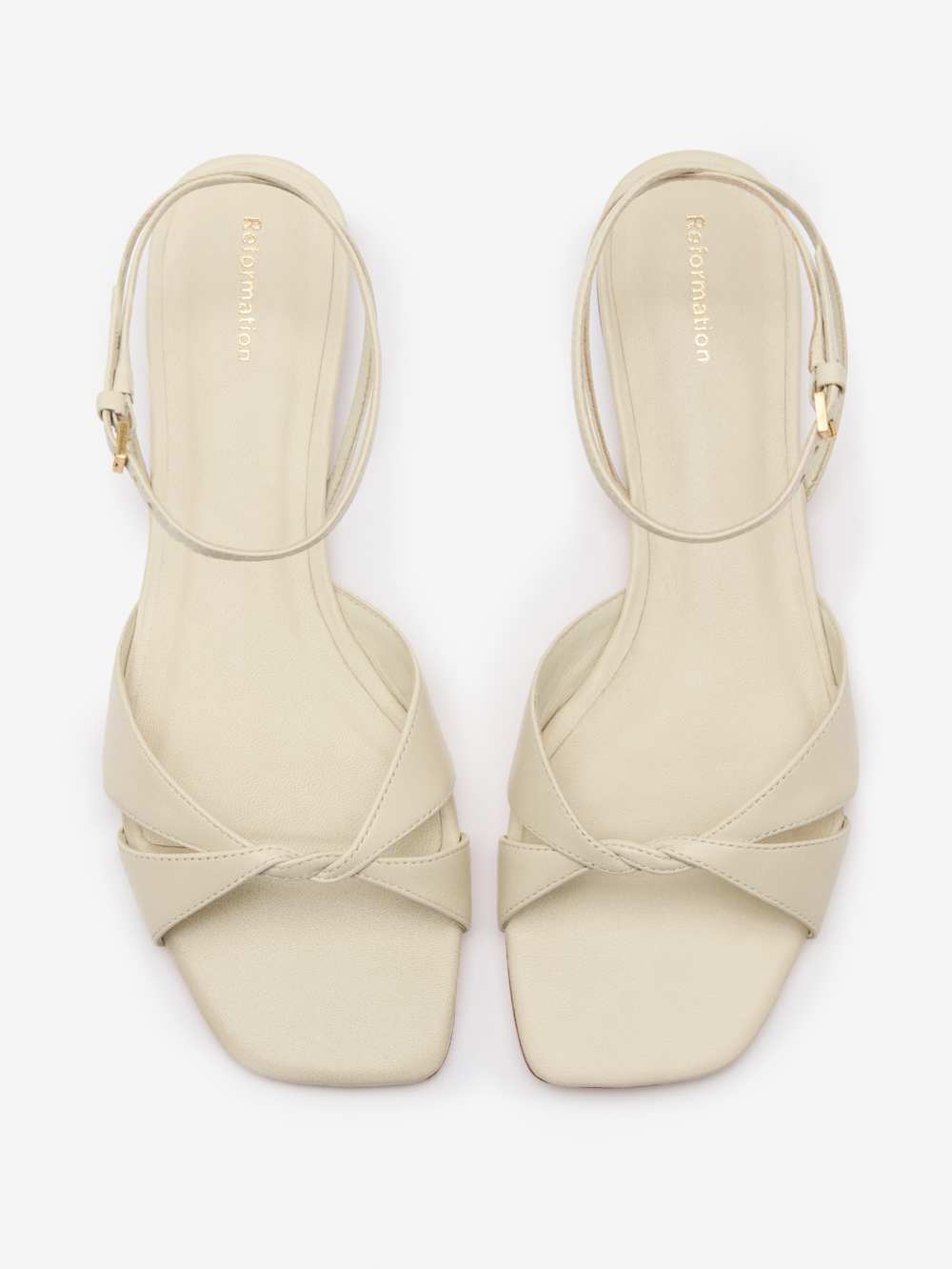 Reformation Marigold Flat Sandal - Almond Leather