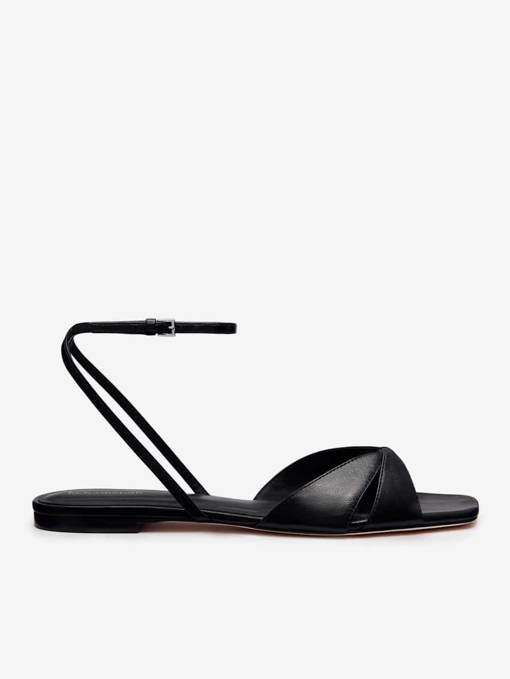 Reformation Marigold Flat Sandal - Black Leather