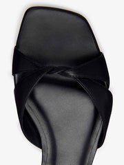 Reformation Marigold Flat Sandal - Black Leather