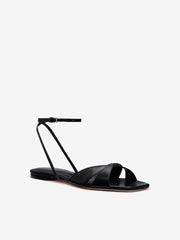 Reformation Marigold Flat Sandal - Black Leather