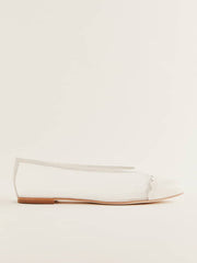 Reformation Tamara Cap Toe Flat - White Mesh