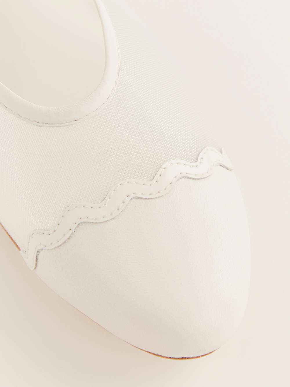 Reformation Tamara Cap Toe Flat - White Mesh