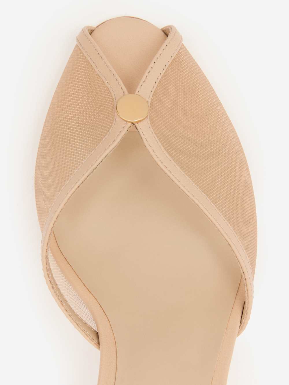 Reformation Wisdom Peep Toe Mule - Sand Mesh