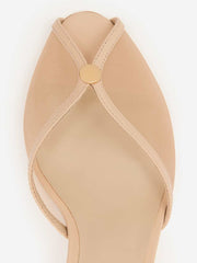 Reformation Wisdom Peep Toe Mule - Sand Mesh