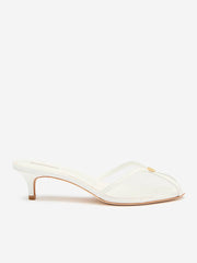 Reformation Wisdom Peep Toe Mule - White Mesh