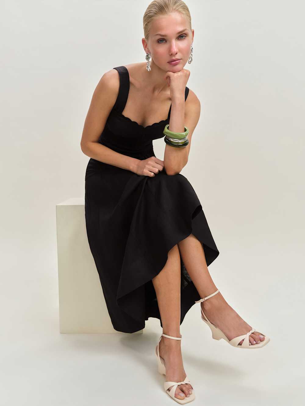 Reformation Margo Wedge Sandal - Almond Leather