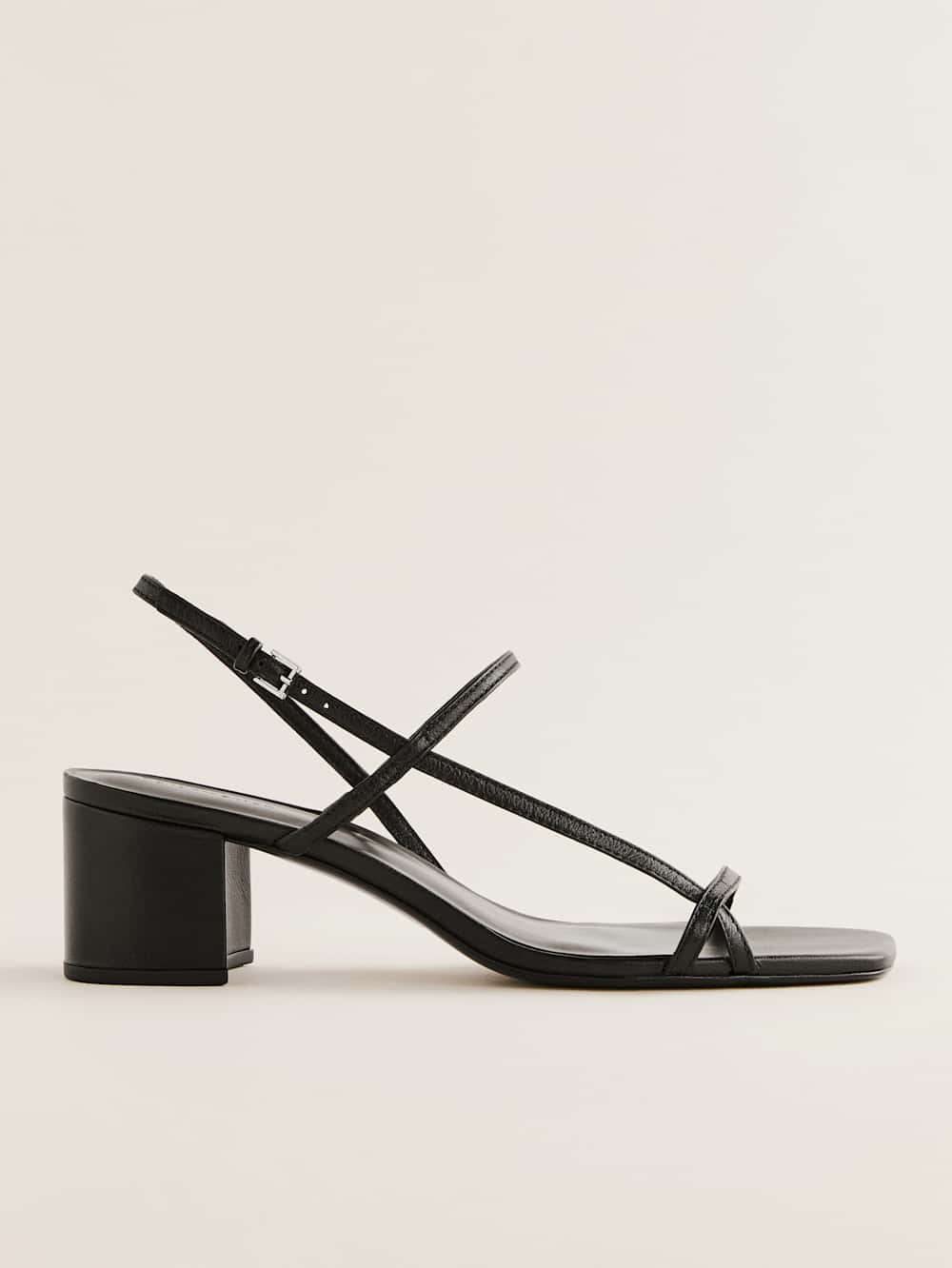 Reformation Serenity Block Heeled Sandal - Black Leather