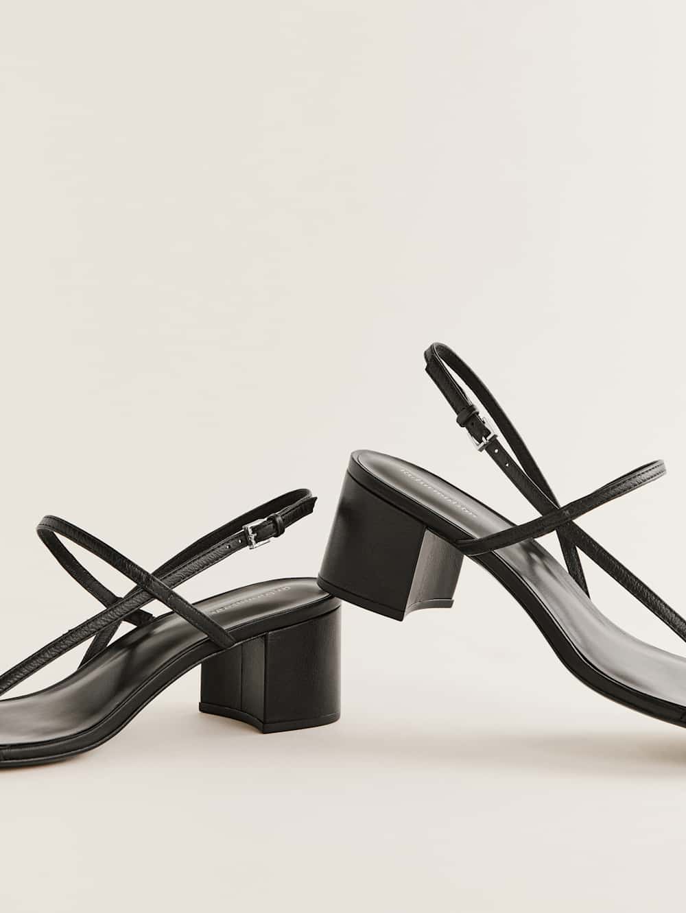 Reformation Serenity Block Heeled Sandal - Black Leather