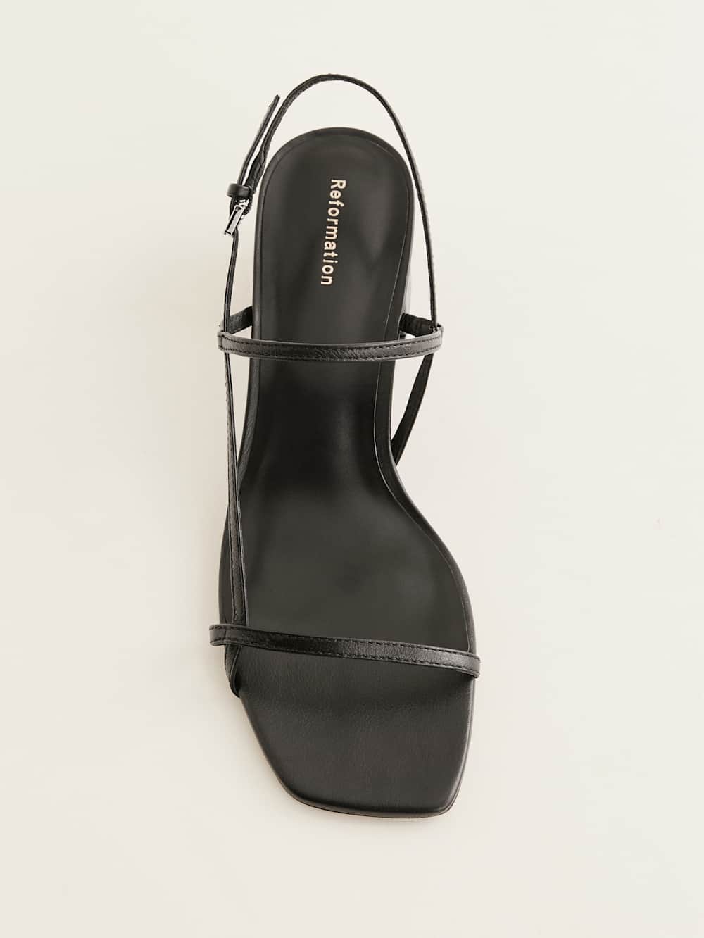 Reformation Serenity Block Heeled Sandal - Black Leather