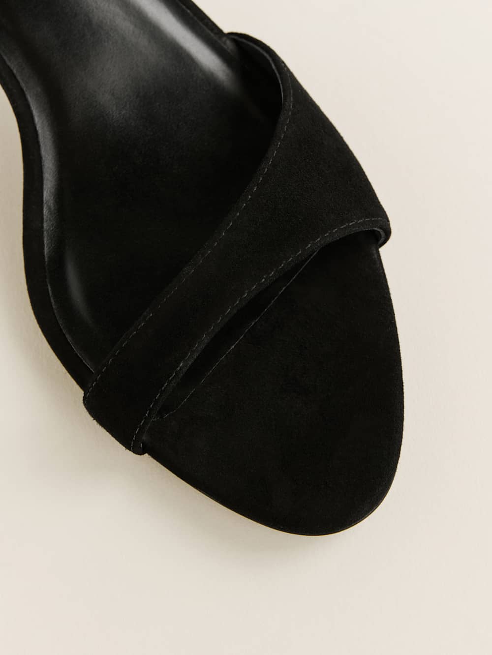 Reformation Drew Kitten Heeled Sandal - Black Suede