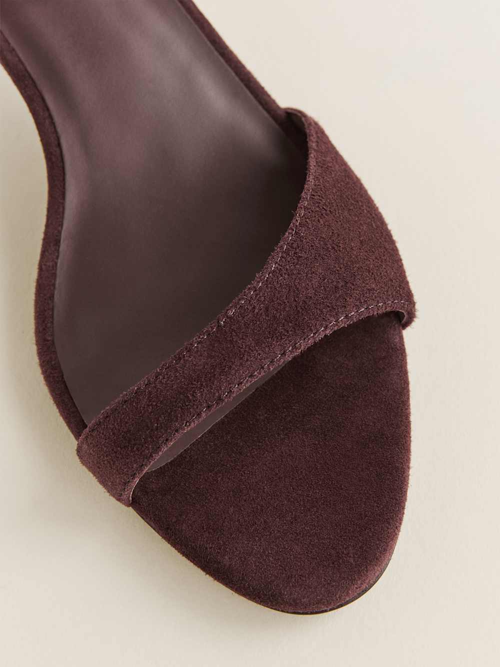 Reformation Drew Kitten Heeled Sandal - Espresso Suede