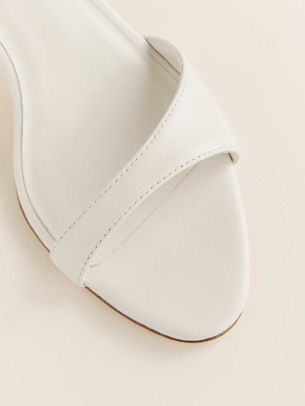 Reformation Drew Kitten Heeled Sandal - White Leather