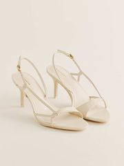 Reformation Nino Slingback Heeled Sandal - Almond Leather