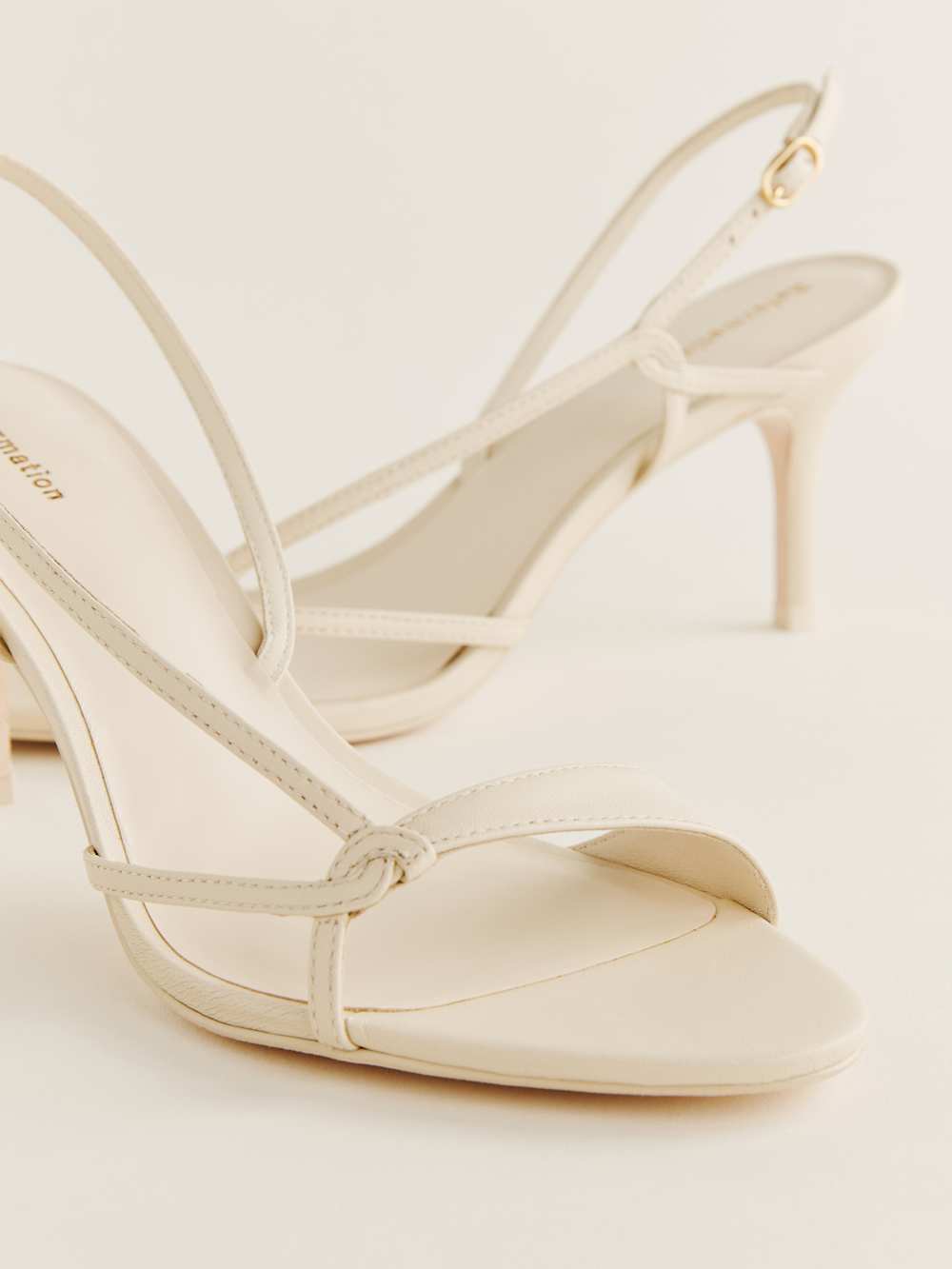 Reformation Nino Slingback Heeled Sandal - Almond Leather