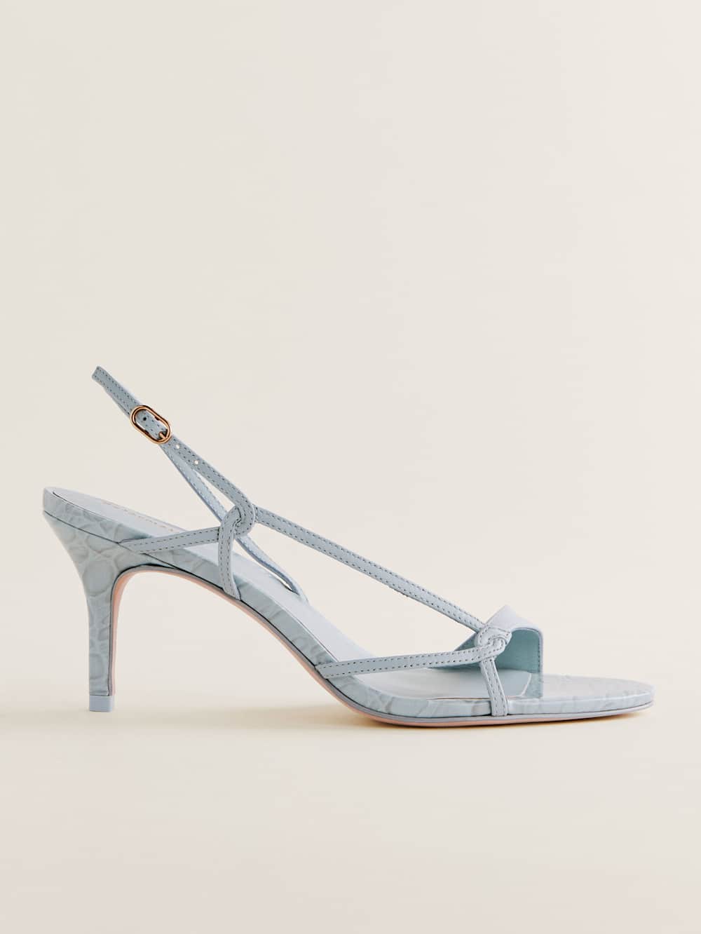 Reformation Nino Slingback Heeled Sandal - Mist Croc