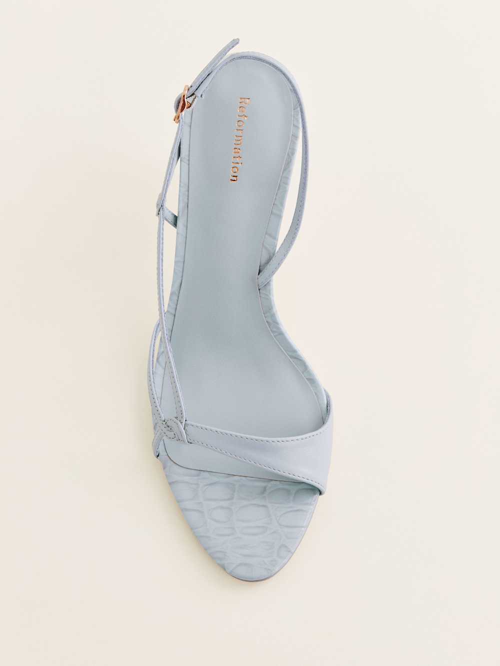 Reformation Nino Slingback Heeled Sandal - Mist Croc