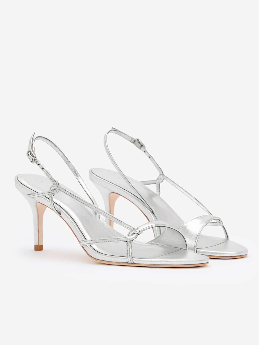 Reformation Nino Slingback Heeled Sandal - Silver
