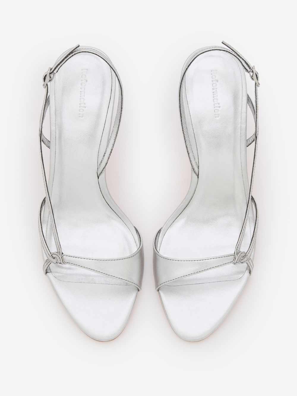 Reformation Nino Slingback Heeled Sandal - Silver