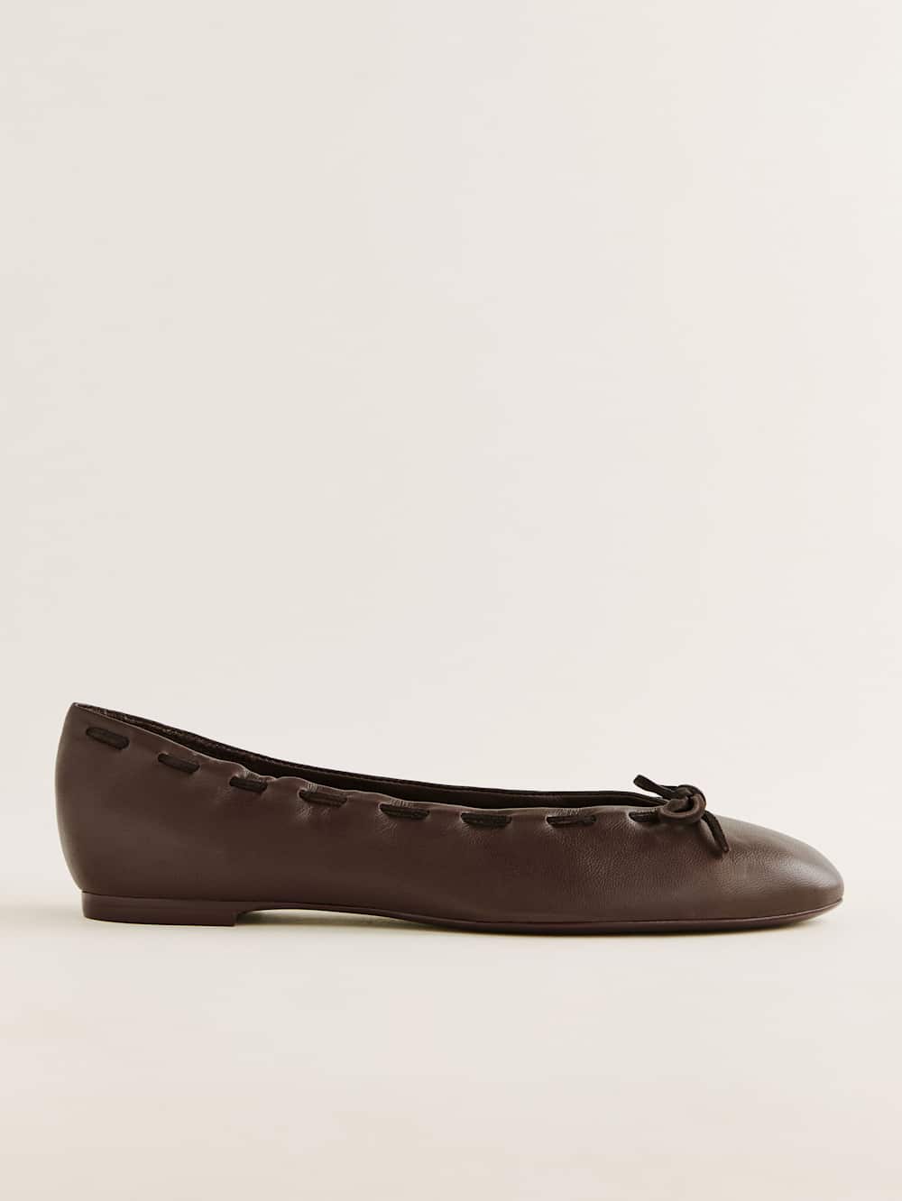 Reformation Suzanne Ballet Flat - Chestnut Leather