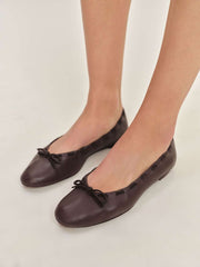 Reformation Suzanne Ballet Flat - Chestnut Leather