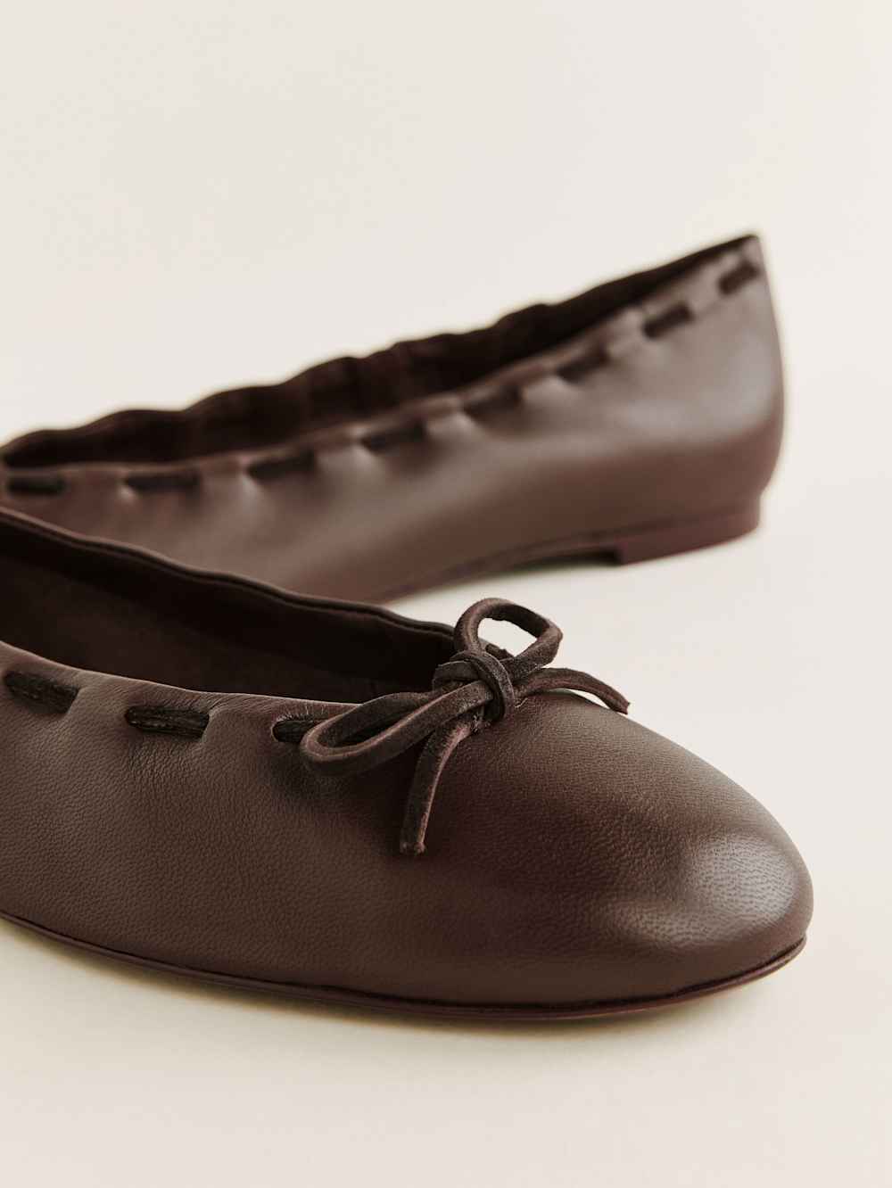 Reformation Suzanne Ballet Flat - Chestnut Leather