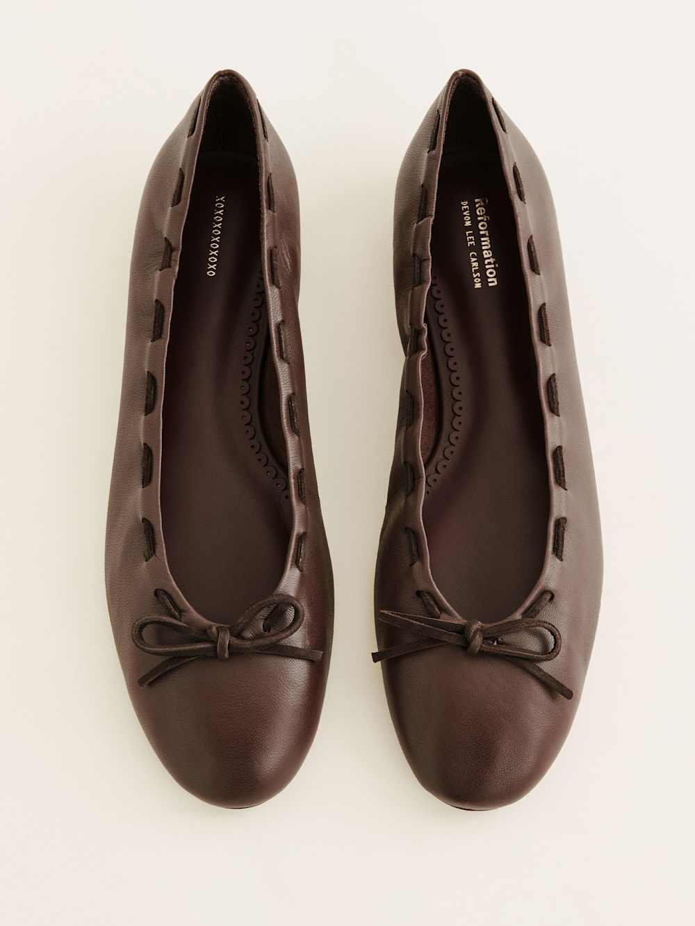 Reformation Suzanne Ballet Flat - Chestnut Leather