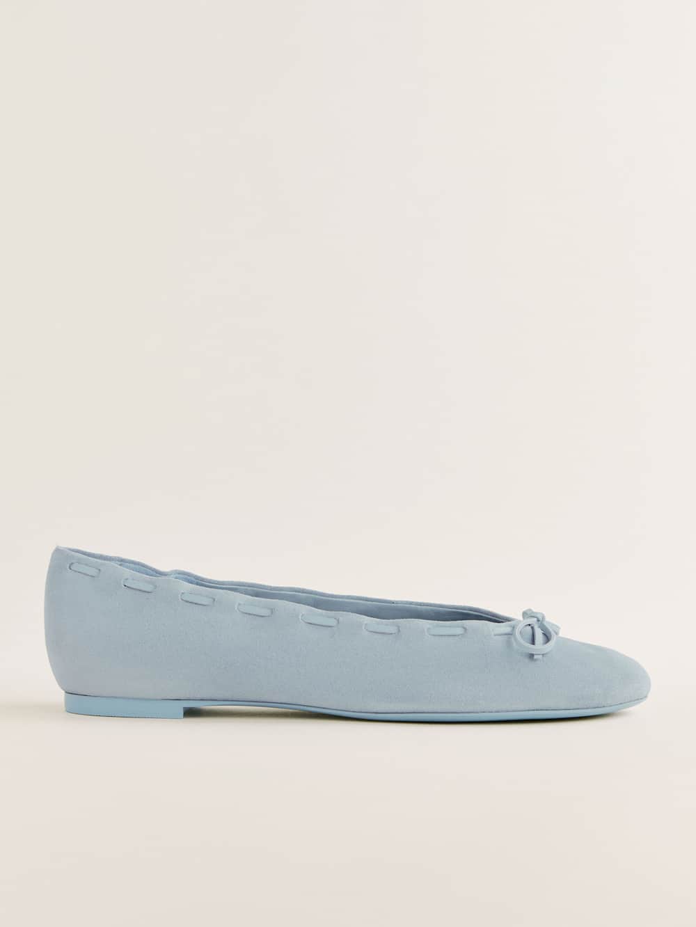 Reformation Suzanne Ballet Flat - Mist Suede