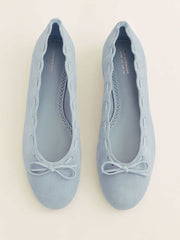 Reformation Suzanne Ballet Flat - Mist Suede