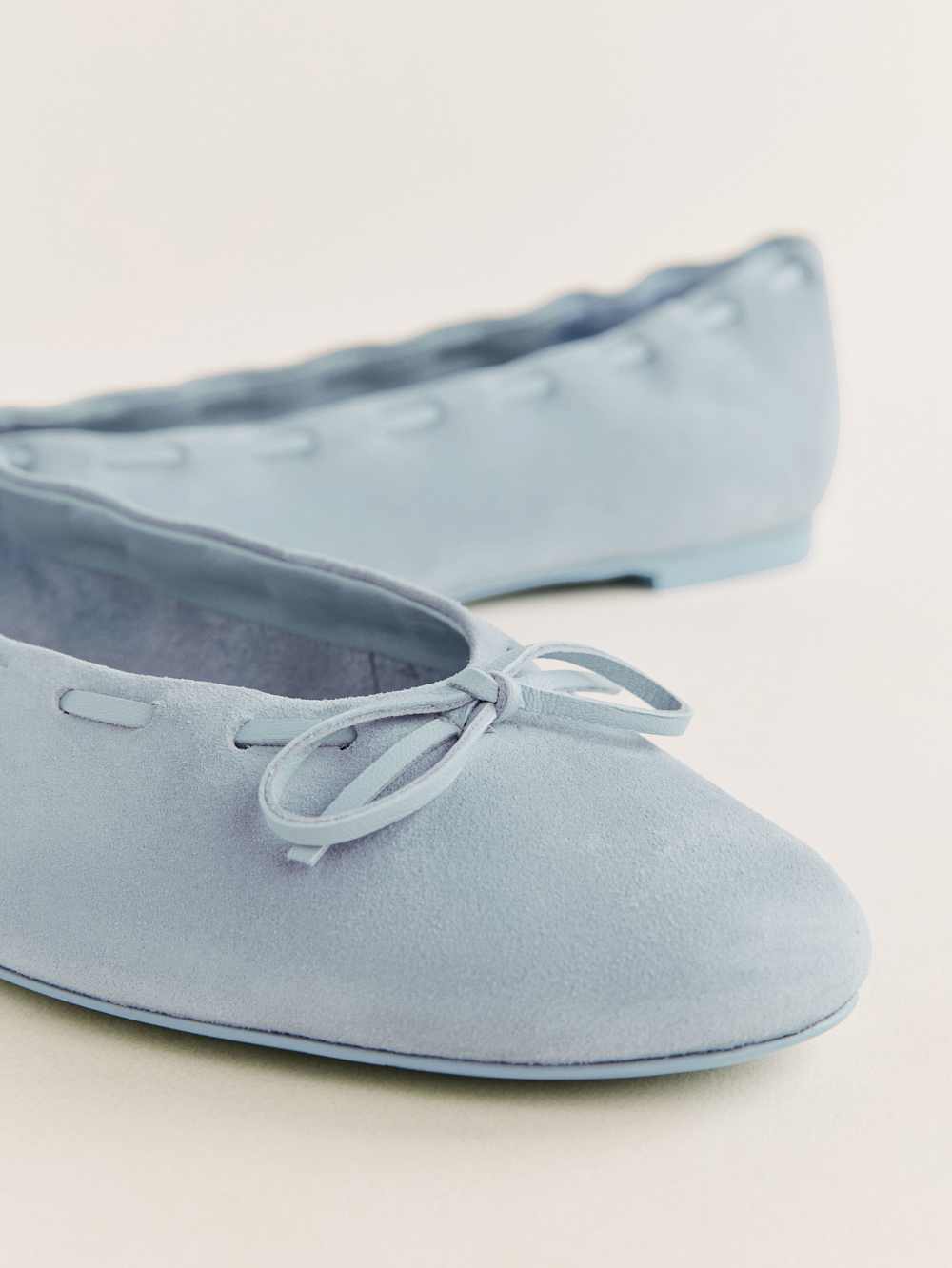 Reformation Suzanne Ballet Flat - Mist Suede