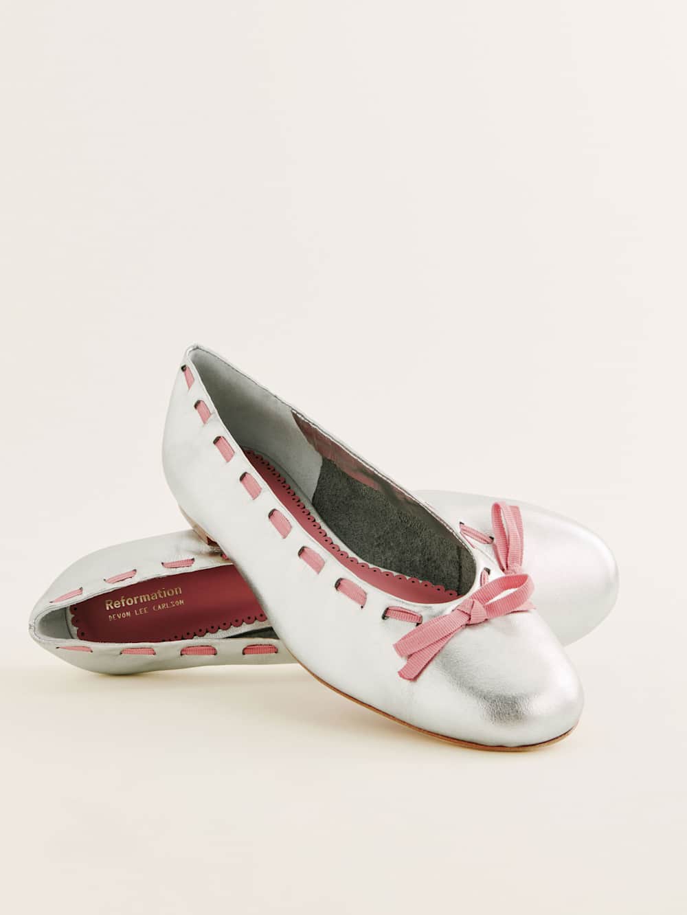 Reformation Suzanne Ballet Flat - Silver