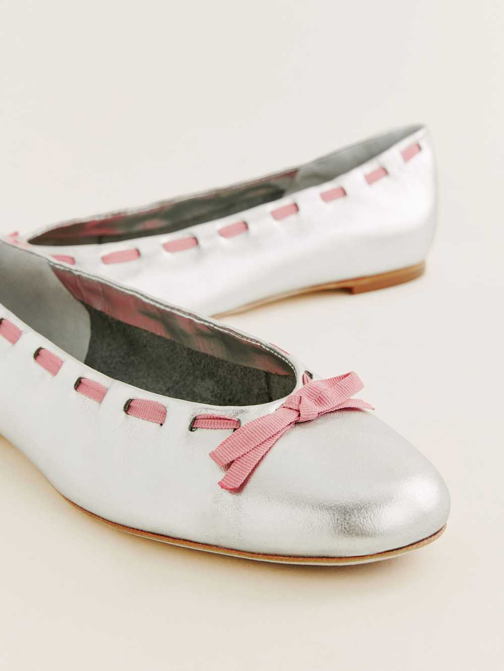 Reformation Suzanne Ballet Flat - Silver