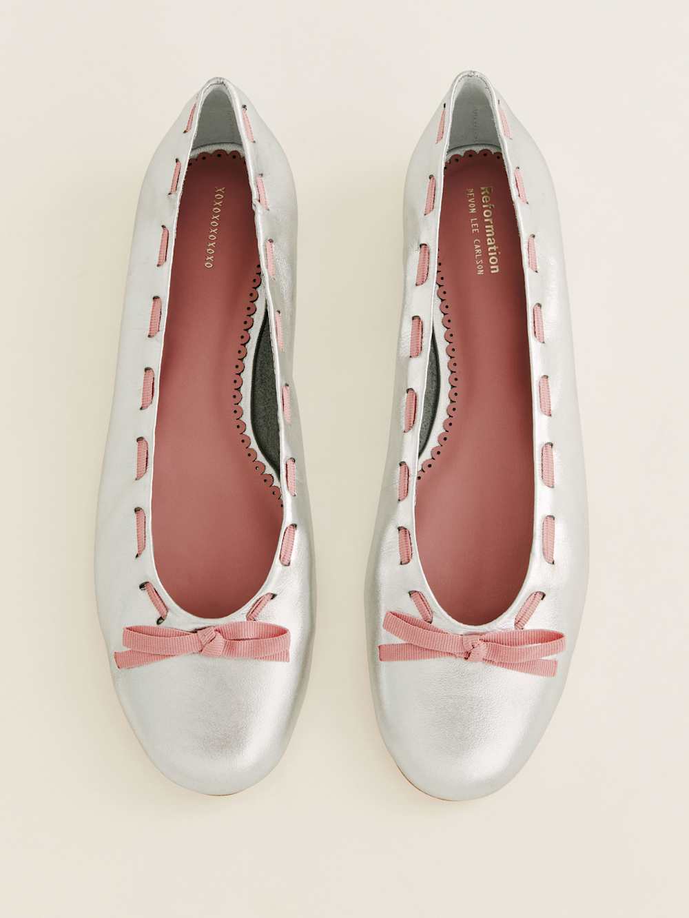 Reformation Suzanne Ballet Flat - Silver