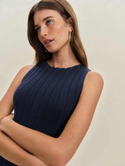 Reformation Christa Cotton Sweater Dress - Navy