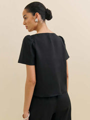 Reformation Mayla Linen Top - Black
