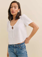 Reformation Mayla Linen Top - White