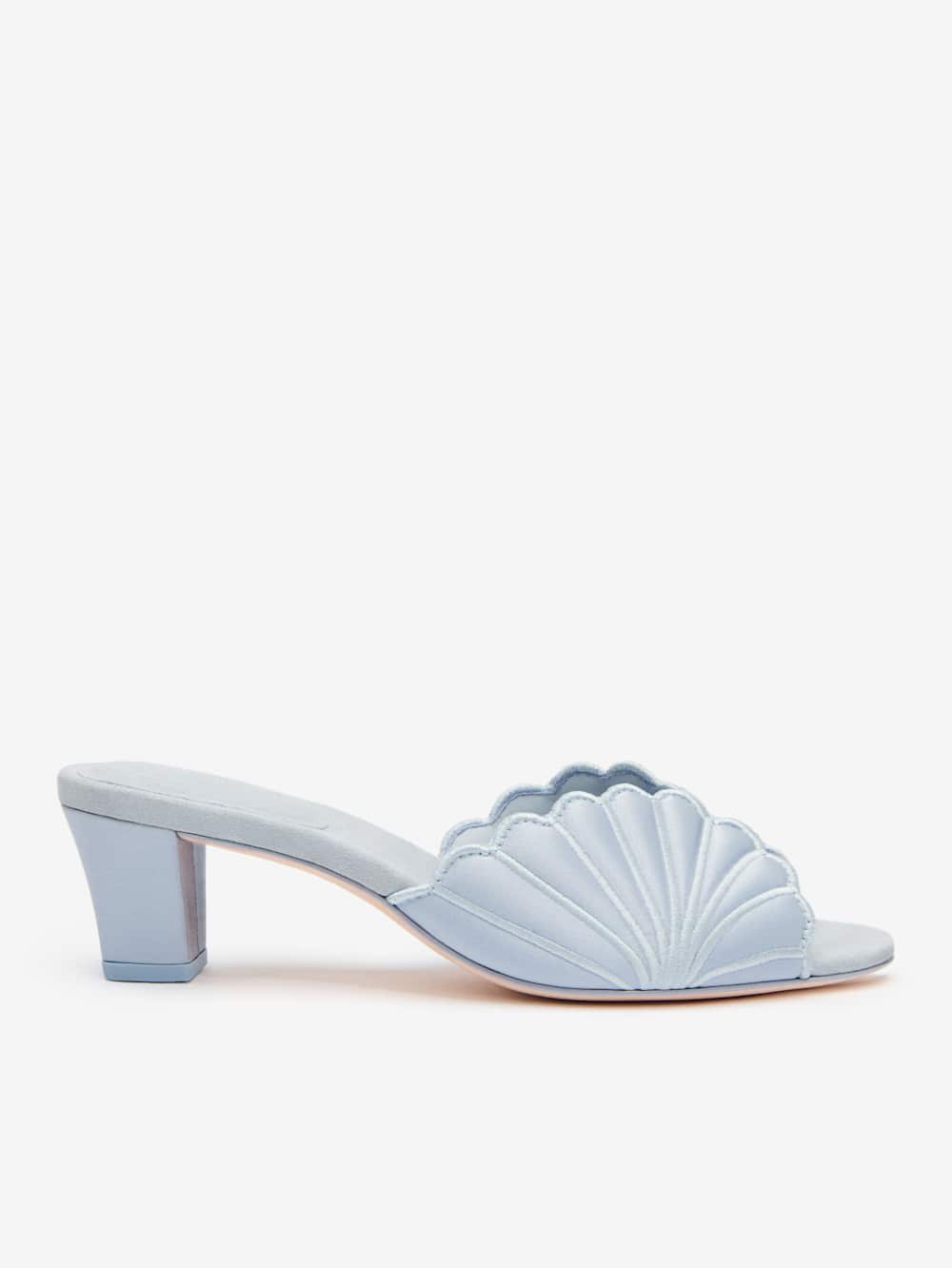 Reformation Waldena Block Heeled Mule - Mist Satin