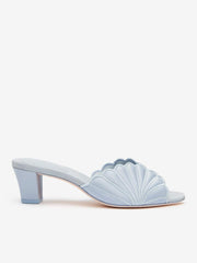 Reformation Waldena Block Heeled Mule - Mist Satin