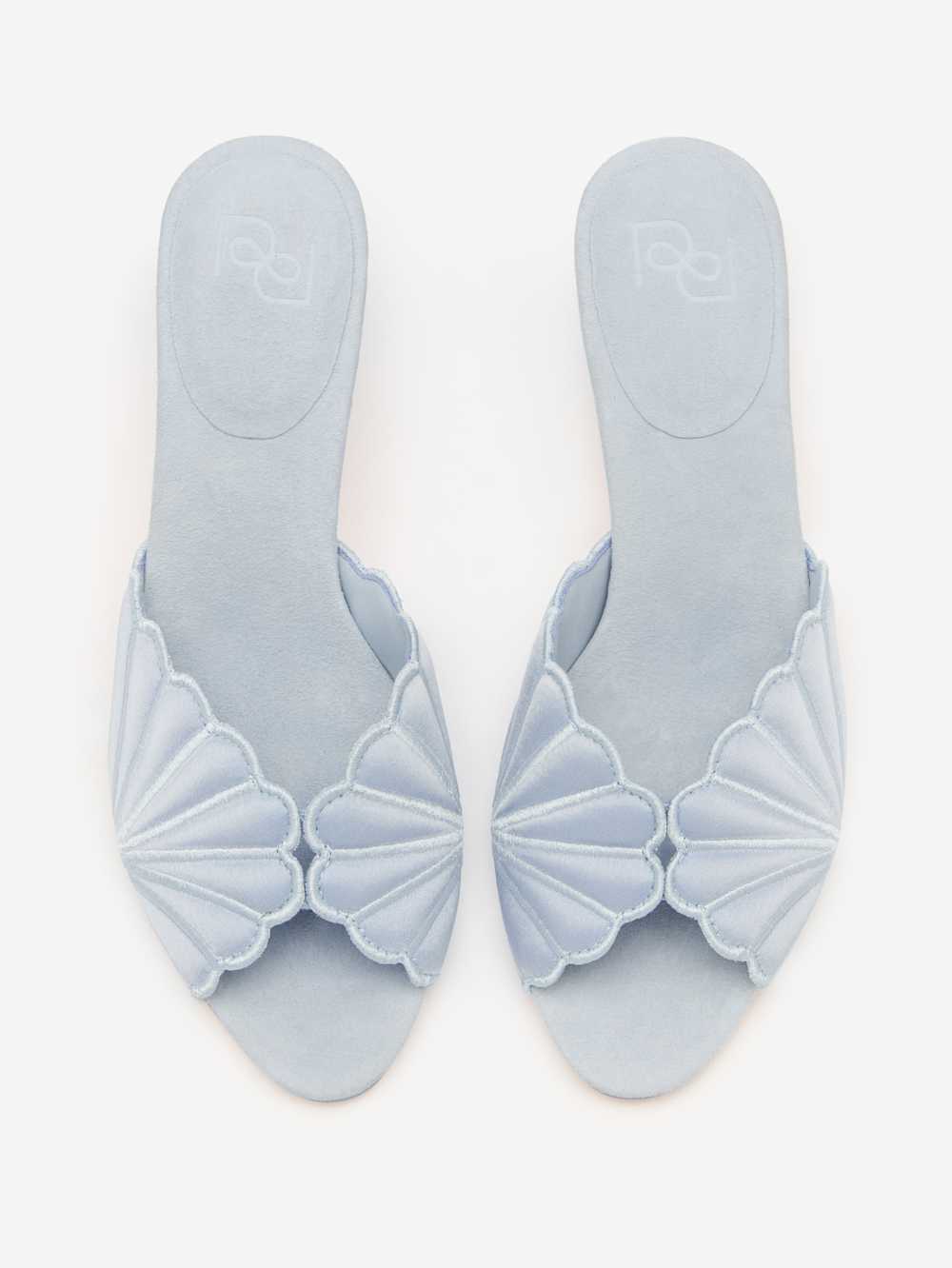 Reformation Waldena Block Heeled Mule - Mist Satin