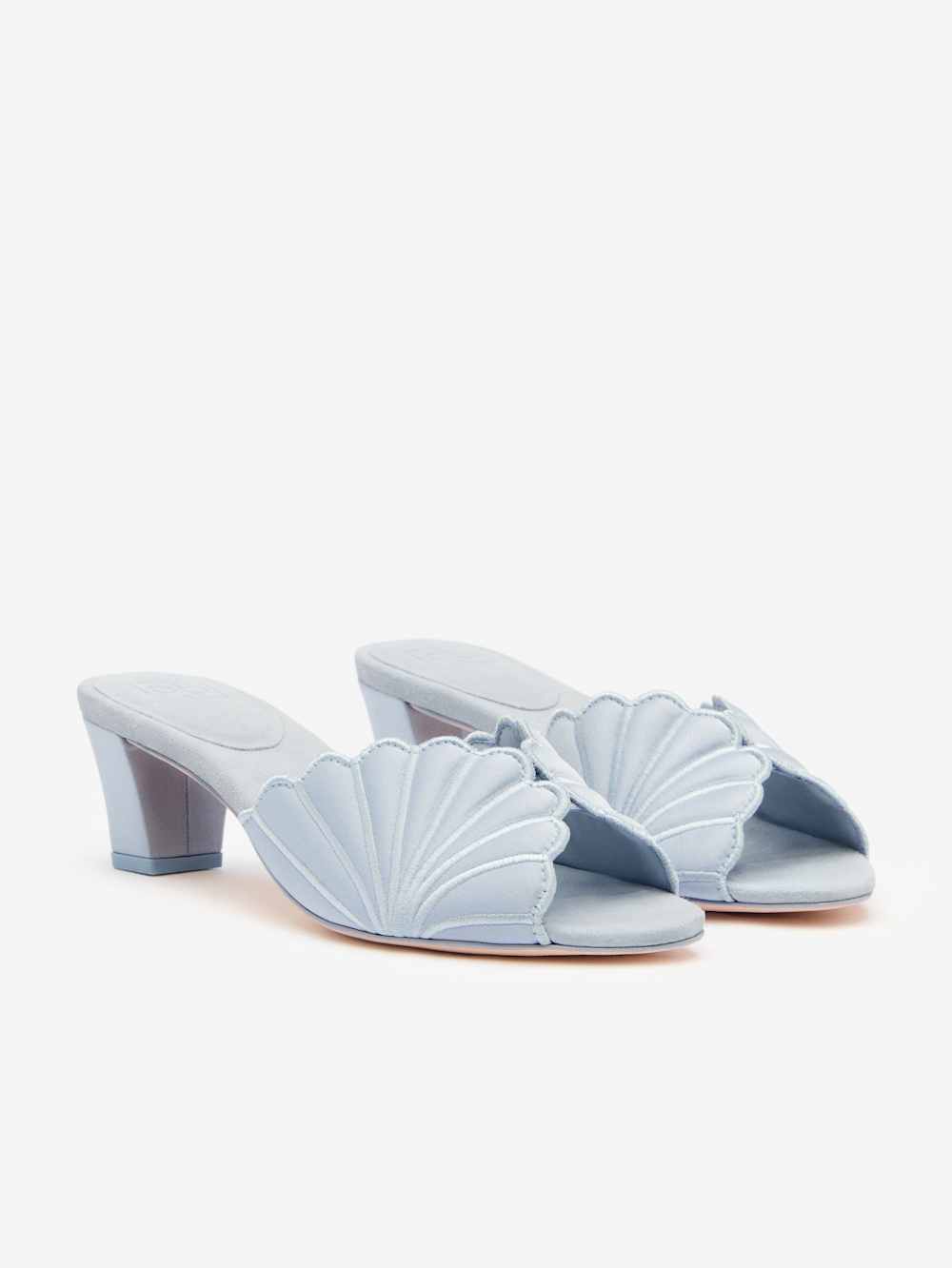 Reformation Waldena Block Heeled Mule - Mist Satin